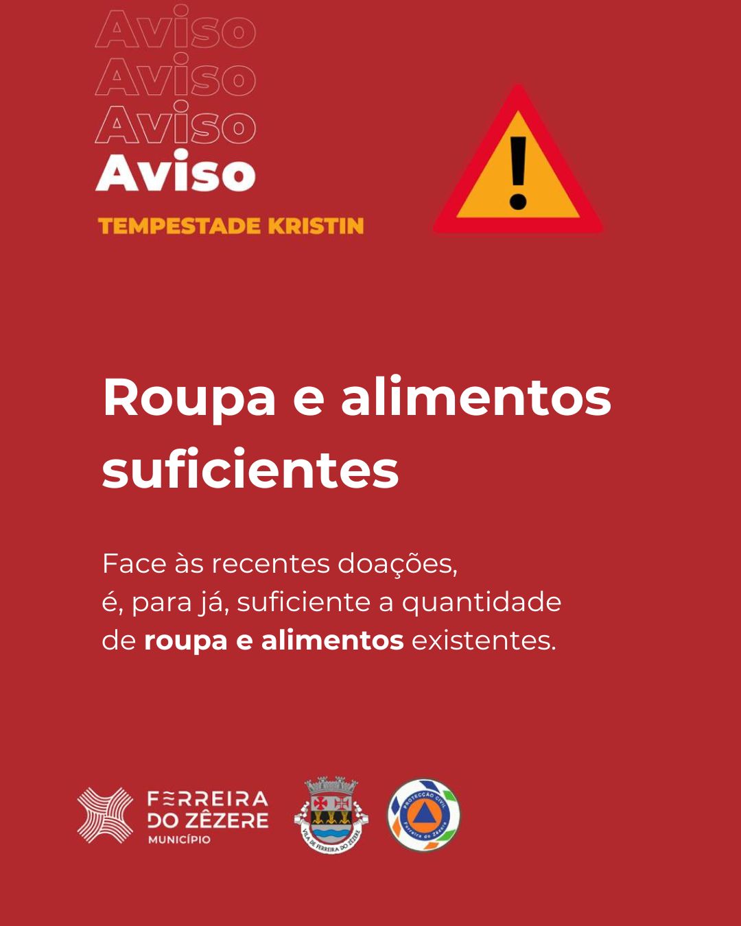 Roupa e alimentos suficientes