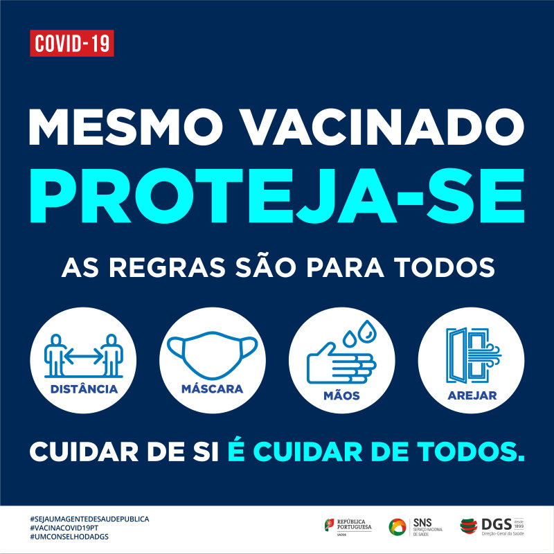 Mesmo vacinado proteja-se