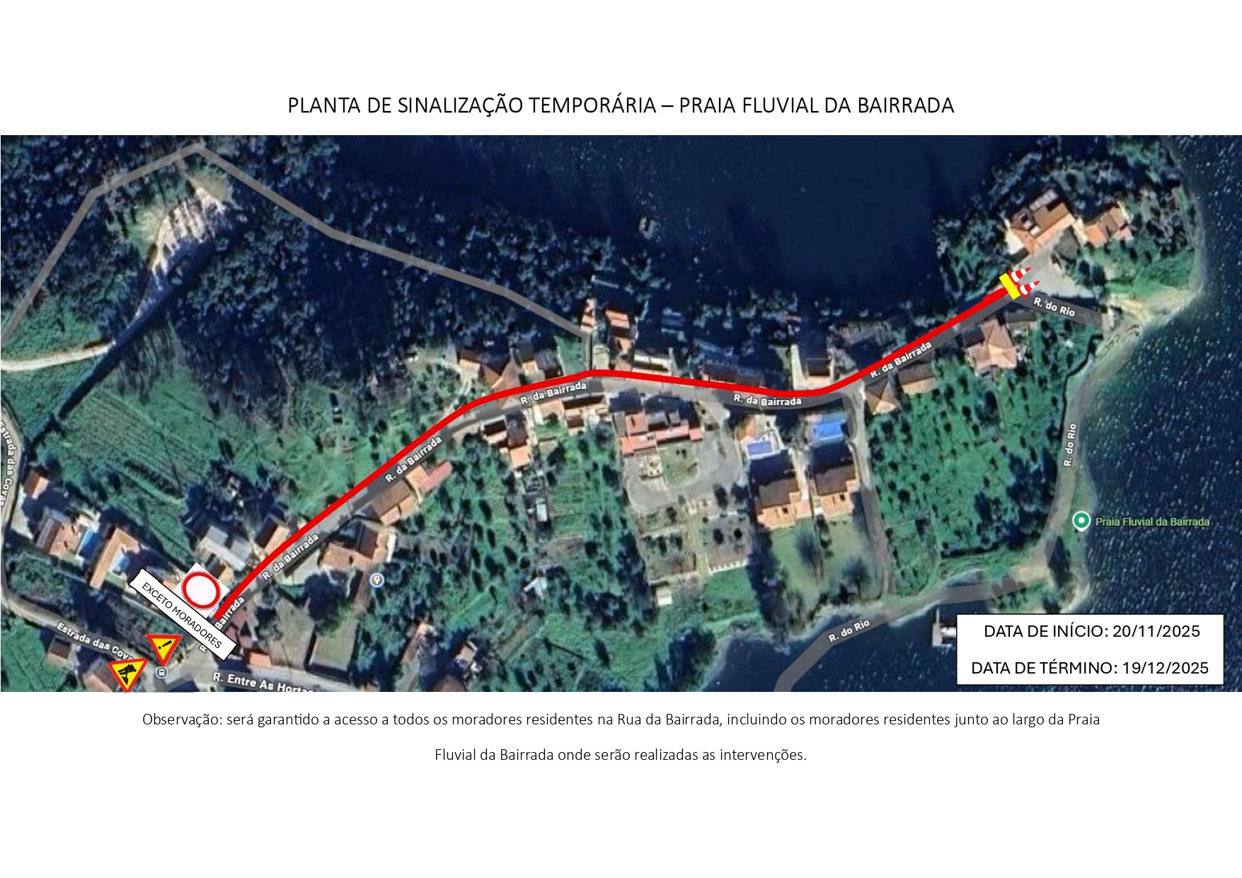 planta de sinalização temporária acesso praia bairrada