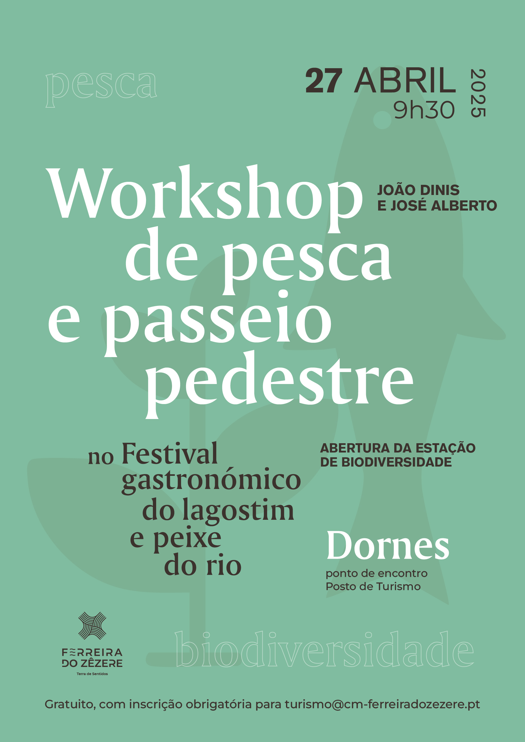 Workshop de pesca e passeio pedestre