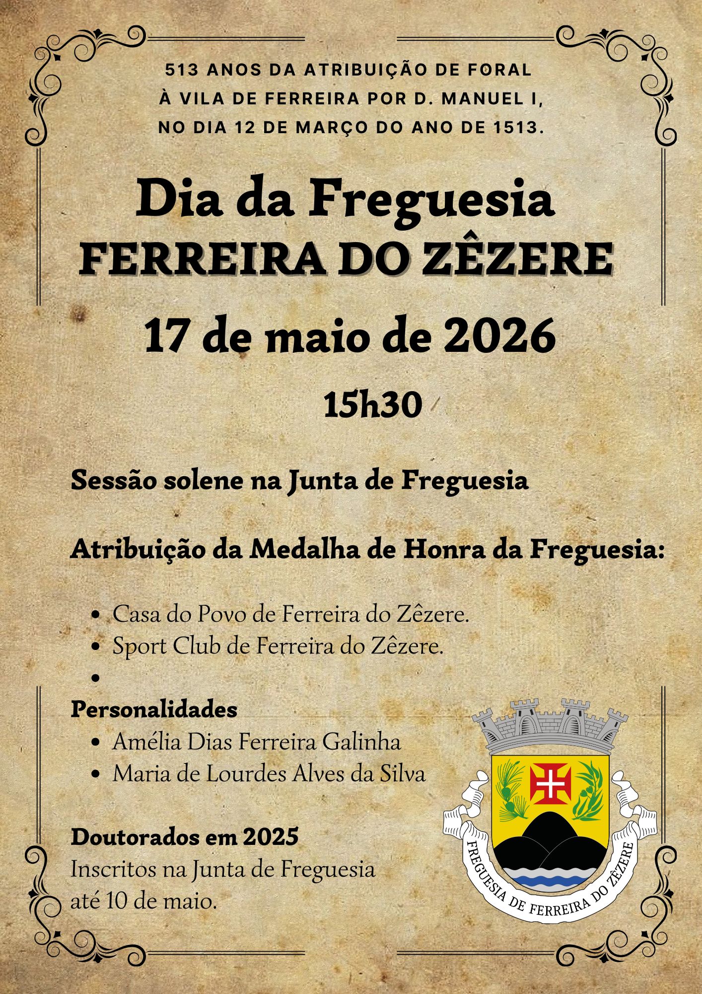 dia da freguesia 2026